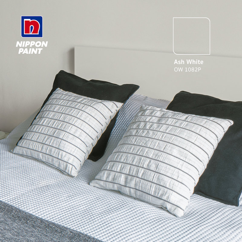 ห้องนอนโทนสีเทา Ash white กับการจับคู่โทนสีเครื่องนอน หมอน
